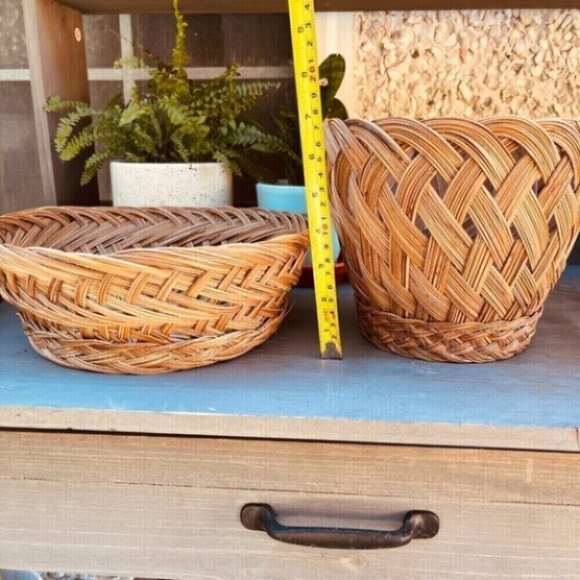 Woven Vintage Boho Baskets Plants - Picture 3 of 16